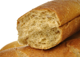 Image showing white and dark loaf of bread