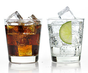 Image showing The sweet cooled drinks with ice 