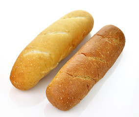 Image showing white and dark loaf of bread 