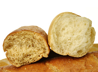 Image showing white and dark loaf of bread