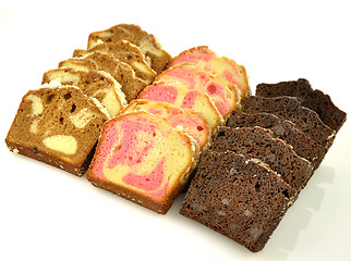 Image showing sliced loaf cake assortment 