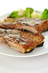 Image showing pork ribs with barbecue sauce