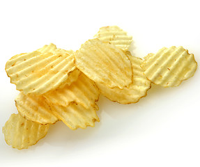 Image showing Pile of potato chips