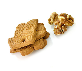 Image showing spiced cookies with walnuts