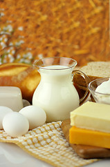 Image showing dairy products and Fresh eggs 