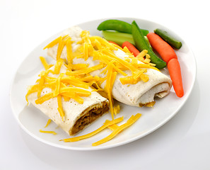 Image showing Mexican burrito with ground beef