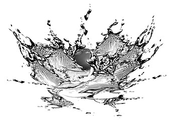 Image showing Black  water and water splash