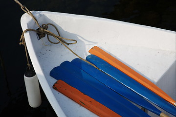 Image showing Boat with oars
