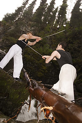 Image showing Two man fencing