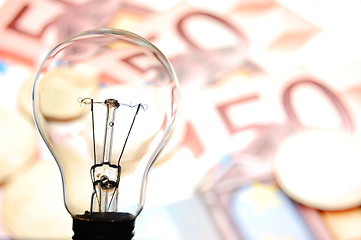 Image showing bulb with business background