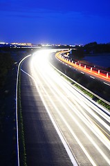 Image showing night traffic on highway