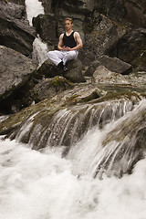 Image showing meditation on a stream - short exposure
