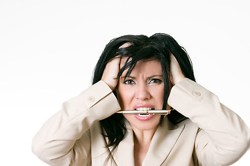 Image showing Business woman frustrated