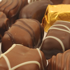 Image showing chocolate truffles in a box