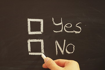 Image showing choose yes or no