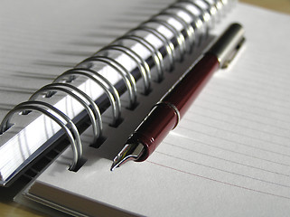 Image showing Note book and pen