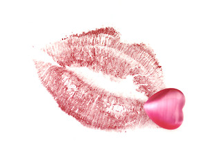 Image showing woman's kiss stamp