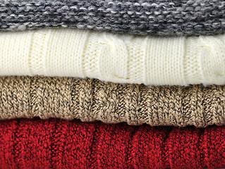 Image showing Stack of sweaters