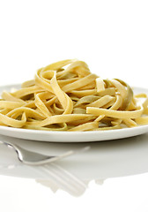 Image showing Cooked spinach pasta