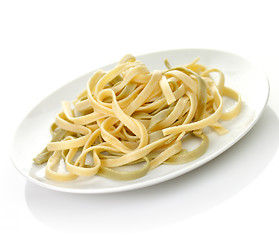 Image showing Cooked spinach pasta 