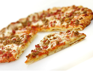Image showing mini pizza  with sausage and pepperoni
