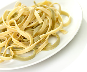 Image showing Cooked spinach pasta