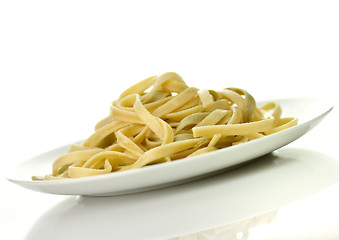 Image showing Cooked spinach pasta 
