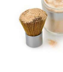 Image showing Makeup powder and brush 