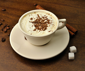 Image showing coffee with cream and sugar