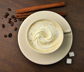 Image showing coffee with cream and sugar