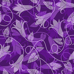 Image showing Violet seamless floral pattern
