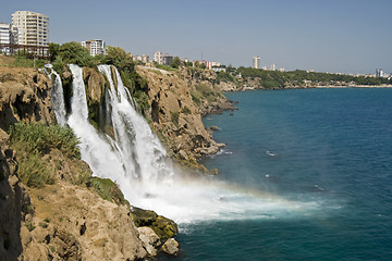 Image showing Düden lower waterfalls at Antalya, Turkey