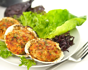 Image showing stuffed clams dinner