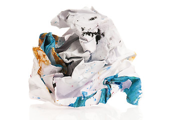 Image showing Crumpled paper isolated over white 