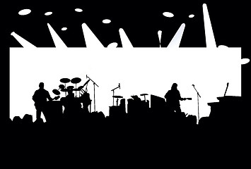 Image showing Concert silhouette black and white