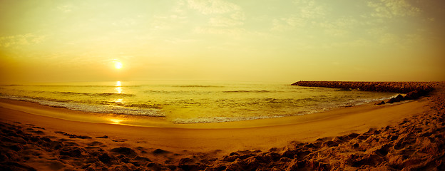 Image showing Sunset on the beach