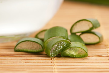 Image showing aloe vera - leaves and face cream