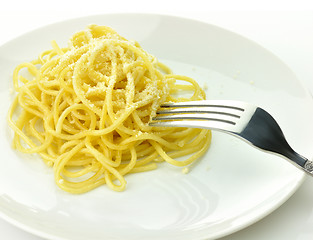Image showing spaghetti with fork 
