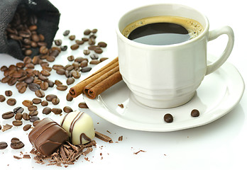 Image showing white cup of coffee
