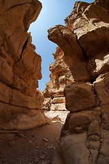 Image showing Narrow desert canyon