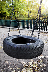 Image showing Empty Swing in a morning light