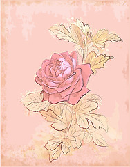 Image showing vintage red rose