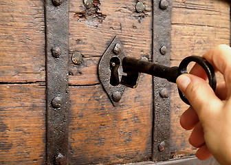 Image showing hand with a key