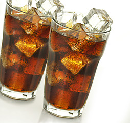 Image showing cola with ice cubes 