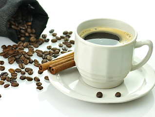 Image showing white cup of coffee 