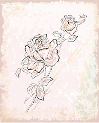 Image showing vintage greeting card with roses