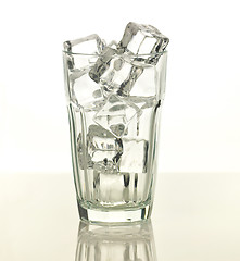 Image showing empty glass with ice cubes 