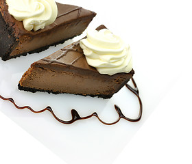 Image showing slices of chocolate cheesecake
