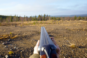 Image showing Shotgun pointing at the target