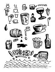 Image showing hand drawn drink icons 